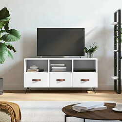 Maison Chic Meuble TV scandinave - Banc TV pour salon blanc 102x36x50 cm bois d'ingénierie -MN38898