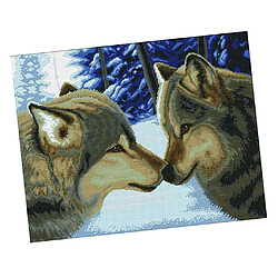 Loup Kiss fait à la main estampillé artisanat de broderie de kits de point de croix 11CT 68x55cm