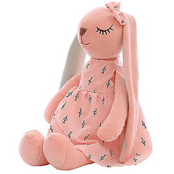 Universal Poupée de lapin à longue oreille mignonne, compagnon de sommeil en peluche doux (rose)