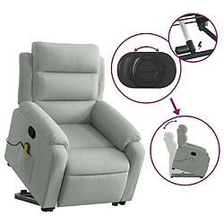 Maison Chic Fauteuil Relax pour salon, Fauteuil de massage inclinable Gris clair Velours -GKD69604 pas cher