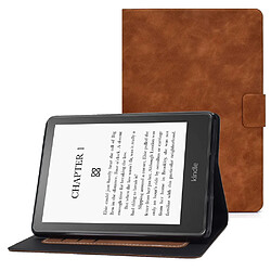 Etui en PU anti-chute avec support et porte-cartes pour votre Amazon Kindle Paperwhite 5 (2021) - marron