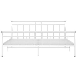 Avis vidaXL Cadre de lit sans matelas blanc métal 160x200 cm