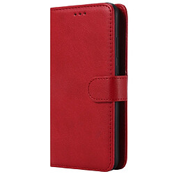 Wewoo Housse Coque Pour Huawei Honor 10 Lite Étui de protection à rabat horizontal de couleur unie avec support et fentes cartes et portefeuille et cadre photo et lanière rouge