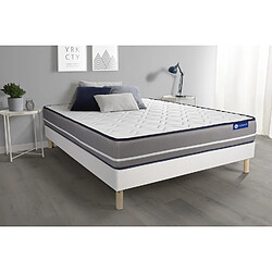 ACTISOM Ensemble matelas à mémoire ACTIMEMO PUR 140x200cm 3zones de confort + sommier KIT blanc