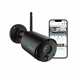 Reolink 3MP Caméra Surveillance WiFi sans Fil sur Batterie, Audio Bidirectionnel, Détection de Mouvement PIR, Vision Nocturne, Noir