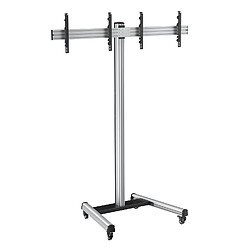 Kimex Support sur roulettes pour 2 écrans TV 43'' - 49'' - Hauteur 240cm