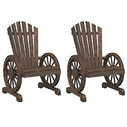 vidaXL Chaises de jardin Adirondack lot de 2 bois de sapin massif