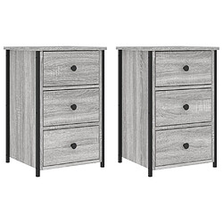 Maison Chic Lot de 2 Tables de chevet - Tables de Nuit sonoma gris 40x36x60cm bois d'ingénierie