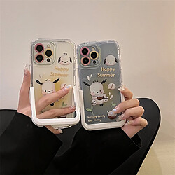 GUPBOO Étui pour iPhone12 Seaside Eating Coconut Pacha Dog Fun Phone Case Bracket Soft