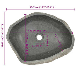 Acheter vidaXL Lavabo en pierre de rivière Ovale (45-53)x(34-41) cm