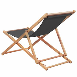 Acheter Maison Chic Chaise pliable de plage pour relaxTissu et cadre en bois Gris -GKD67923