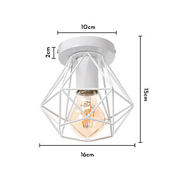 Stoex (3X) Plafonnier Rétro Lampe de Plafond D'Intérieur Vintage Blanc Luminaire Plafonnier Cage Pour Cuisine, Café, Bureau, Salle À Manger pas cher