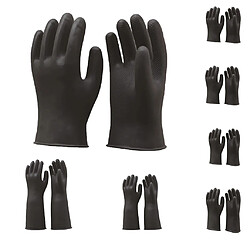 Acheter gants de latex de caoutchouc industriel de longue durée de travail gants de jardinage de sécurité noir 31cm