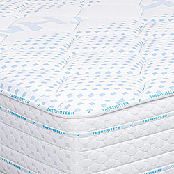 Mes Matelas mousse HR + mémoire 140x190 cm - THERM pas cher