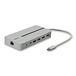 Lindy 43360 station d'accueil Avec fil USB 3.2 Gen 1 (3.1 Gen 1) Type-C Argent, Blanc