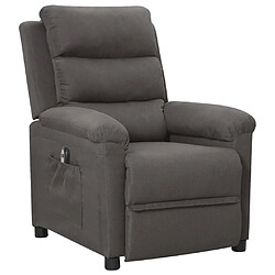 vidaXL Fauteuil inclinable électrique Gris foncé Tissu