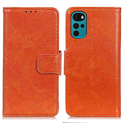 Etui en PU texture nappa orange pour votre Motorola Moto G22