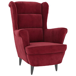 vidaXL Fauteuil rouge bordeaux velours