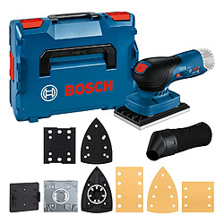 Bosch Professional 12V System ponceuse vibrante sans-fil GSS 12V-13 (compatible avec système Click & Clean Bosch, avec 3 plateaux, 3 feuilles abrasives, sac poussière, gabarit de perçage, dans L-BOXX)