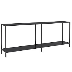 Maison Chic Table console | Meuble d'entrée | Table d'appoint Noir 200x35x75,5 cm Verre trempé -GKD58643