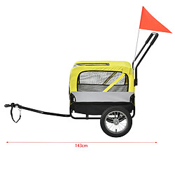 Avis Remorque Vélo pour Chien Capacité 20 kg 143 x 67 x 96 cm Jaune Gris Noir [pro.tec]