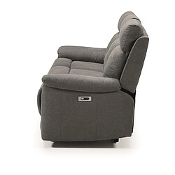 Acheter Pegane Canapé de 3 places (2 relax électriques) en tissu couleur Gris foncé - Longueur 192 x Profondeur 87 x Hauteur 99 cm