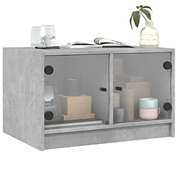 Acheter Maison Chic Table basse pour salon | Table à café avec portes en verre gris béton 68x50x42 cm -GKD50056