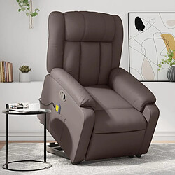 Maison Chic Fauteuil Relax pour salon, Fauteuil inclinable de massage Marron Similicuir -GKD82158