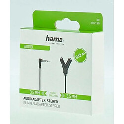 HAMA Adaptateur audio, jack mâle 3,5 mm-2 jacks stéréo femelles 3,5m,stéréo