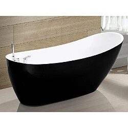 Vente-Unique Baignoire îlot NATALIA avec robinetterie - 220L - L150 x P75 x H70cm - Noire