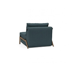 Inside 75 Fauteuil convertible lit 90 cm ILB 500 chêne fumé tissu Mahoga Dark Blue pas cher