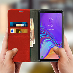 Avis Avizar Housse Samsung Galaxy A7 2018 Etui Folio Coque Silicone Support Vidéo Rouge