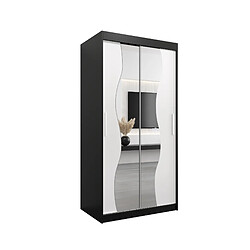 Abiks Meble Armoire MADRYT À Portes Coulissantes 200/100/62 2 Portes (Noir/Blanc)