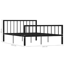 vidaXL Cadre de lit sans matelas noir métal 140x200 cm pas cher