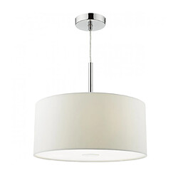 Luminaire Center Suspension Ronda blanc doux et chrome poli 3 ampoules