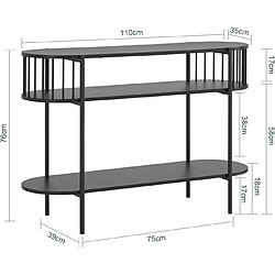 Avis SoBuy FSB90-SCH Table Console à 3 Niveaux, Table d’appoint Design, Table d’Entrée, Meuble d'Entrée – 110 x 39 x 76 cm, pour Salon, Entrée, Couloir, Noir