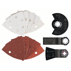 set 13 accessoires gop - lame segment / plongeante / spatule / feuilles abrasives - bosch 2608661694