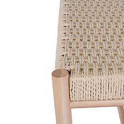 Mes Banc 2 places 80x35x45 cm en bois et assise en corde pas cher