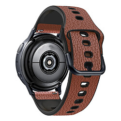 Bracelet en PU 22mm, texture litchi, réglable, sangle à trous multiples, marron clair pour votre Huawei Watch GT3 46mm/GT Runner