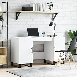 Maison Chic Bureau,Table de travail,bureau de travail pour chambre blanc 140x50x75 cm bois d'ingénierie -GKD18426