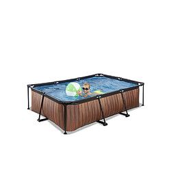 EXIT Piscine Wood 220x150x65cm avec pompe filtrante - marron pas cher