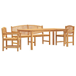 Maison Chic Ensemble de salle à manger de jardin 4 pcs,Table et chaises d'extérieur Bois de teck massif -GKD463253