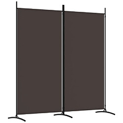 vidaXL Cloison de séparation 2 panneaux Marron 175x180 cm Tissu