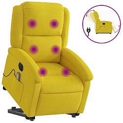 Maison Chic Fauteuil Relax pour salon, Fauteuil inclinable de massage électrique jaune velours -GKD77321