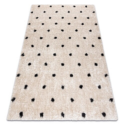 RUGSX Tapis FLUFFY 2370 shaggy points - crème anthracite 140x190 cm