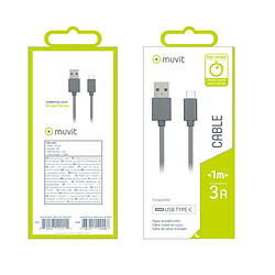 Cordon mobile MUVIT CABLE TRESSE METAL 3A TYPEC