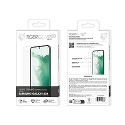 Tiger Protection d'Écran pour Galaxy S24 en Verre Trempé Anti-traces de Doigts Transparent