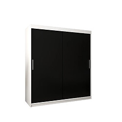 Abiks Meble Armoire Tokyo à portes coulissantes 200/180/62 2 portes (blanc/noir)