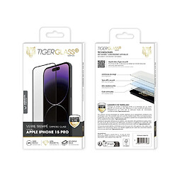 Avis Tiger Verre Trempé pour iPhone 15 Pro Recyclé Mat Anti-reflets Ultra-résistant Transparent