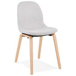 Alterego Chaise scandinave de salle à manger 'CELTIK' en tissu gris clair